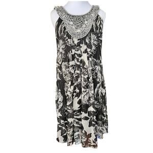 Sue Wong Silk Beaded Party Dress Black Ivory NYE Sleeveless Nocturne Size 2